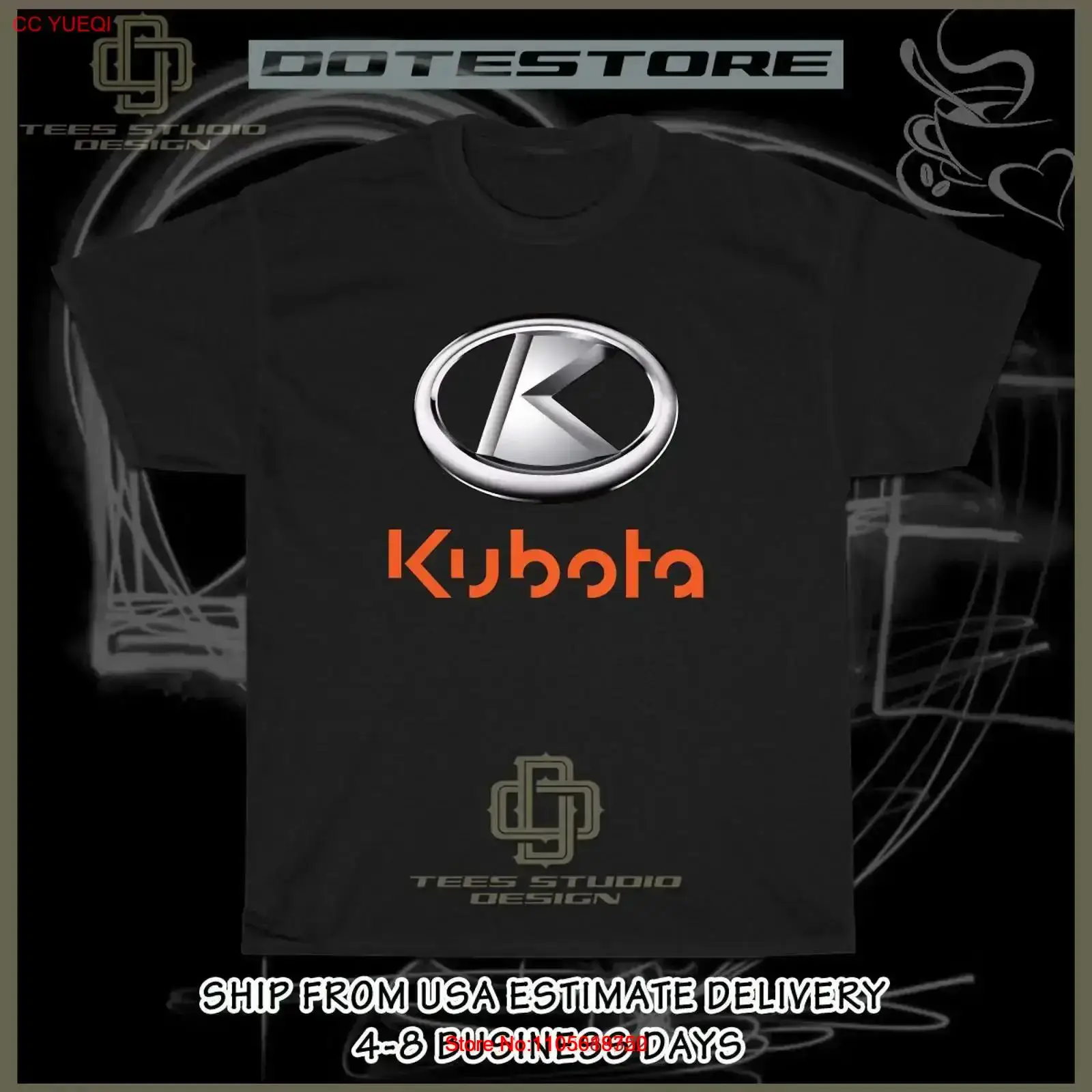 Heavy Equipment Kubota - Nova Camiseta Masculina com Logotipo Kubota