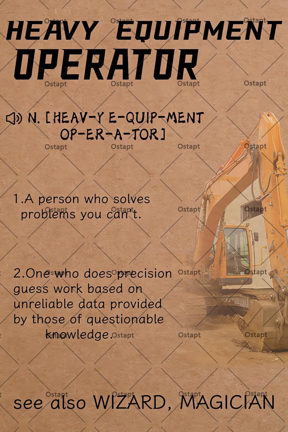 Heavy Equipment Sign - Placa de Metal Engraçada com Tema