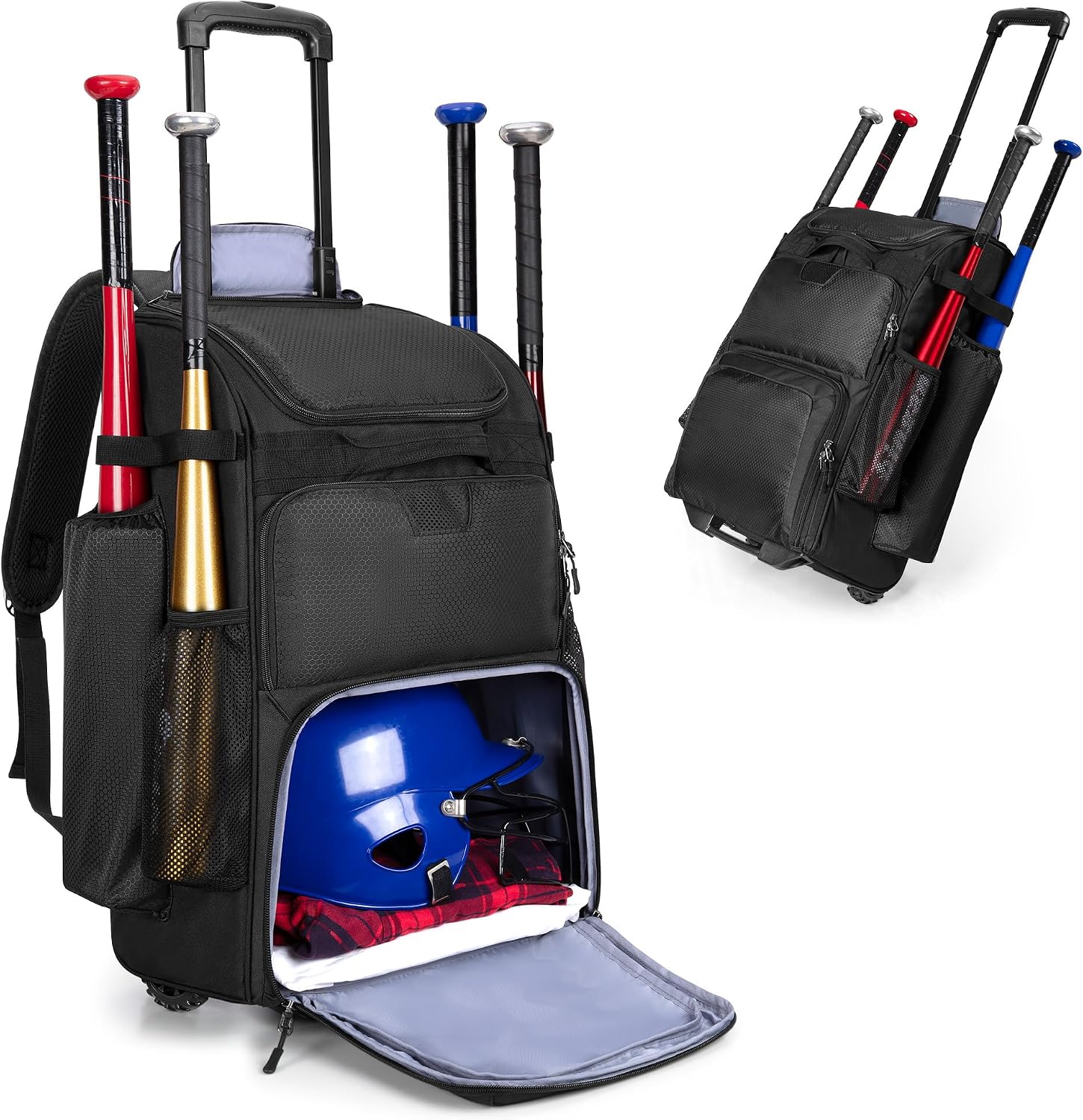 Heavy Equipment Usa - Mochila de beisebol com rodas, resistente,