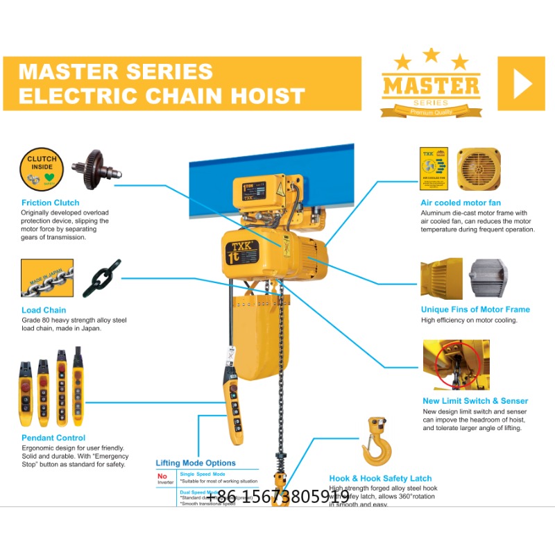 Guincho Elétrico TXK de 3 Tone - Electric Chain Hoist avaliação e preço