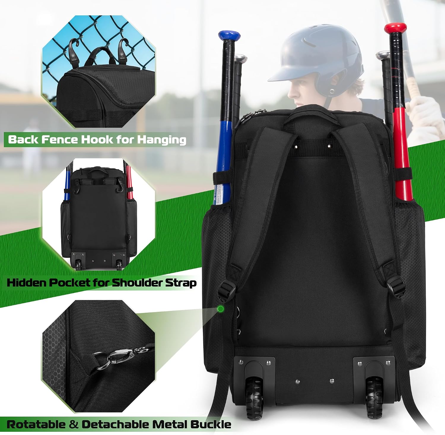 Mochila de beisebol com rodas, - Heavy Equipment Usa avaliação e preço